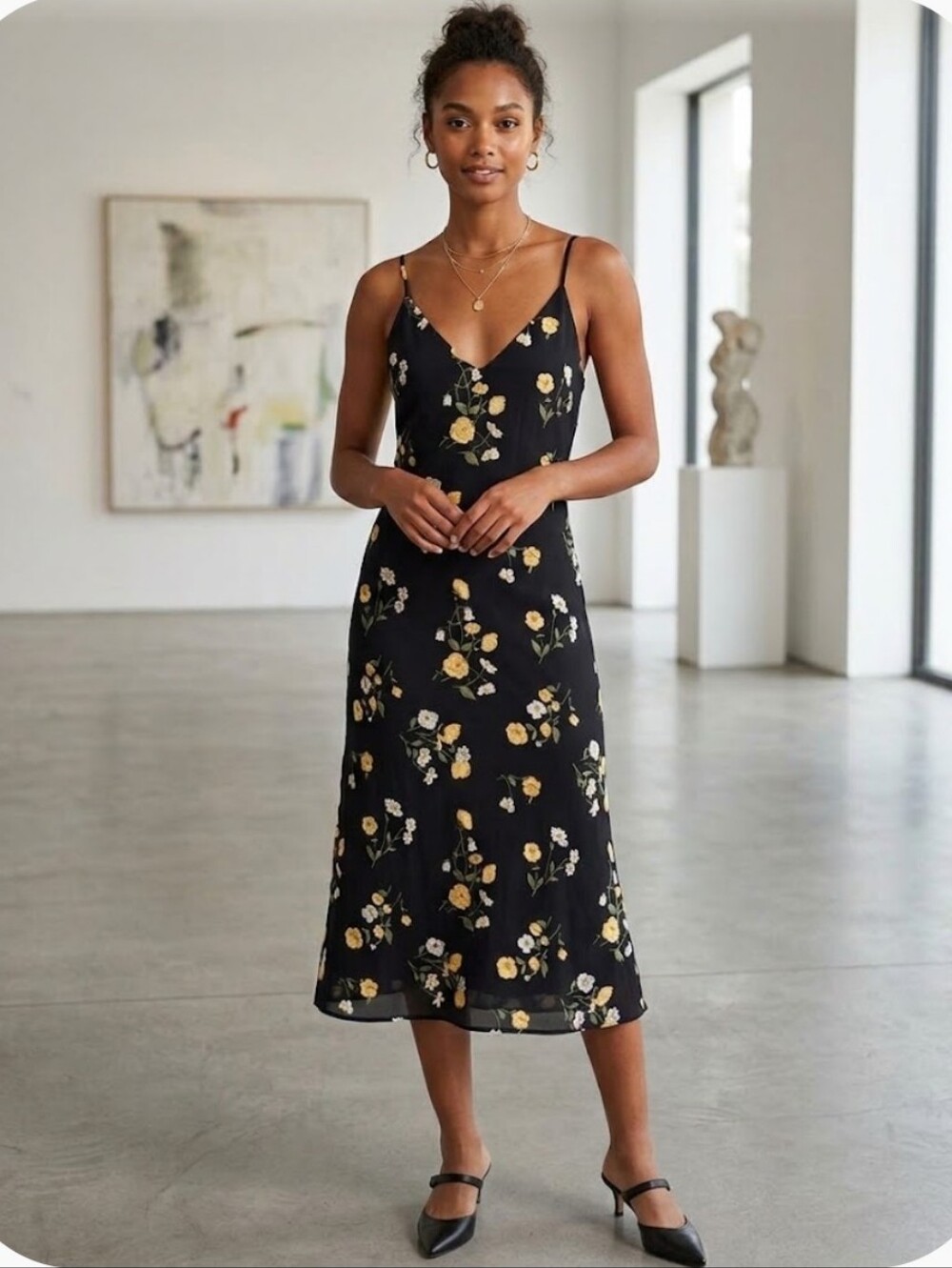 Reformation Dietrich Black Cottagecore Y2K Floral Bohoemian Tie Back Midi Dress